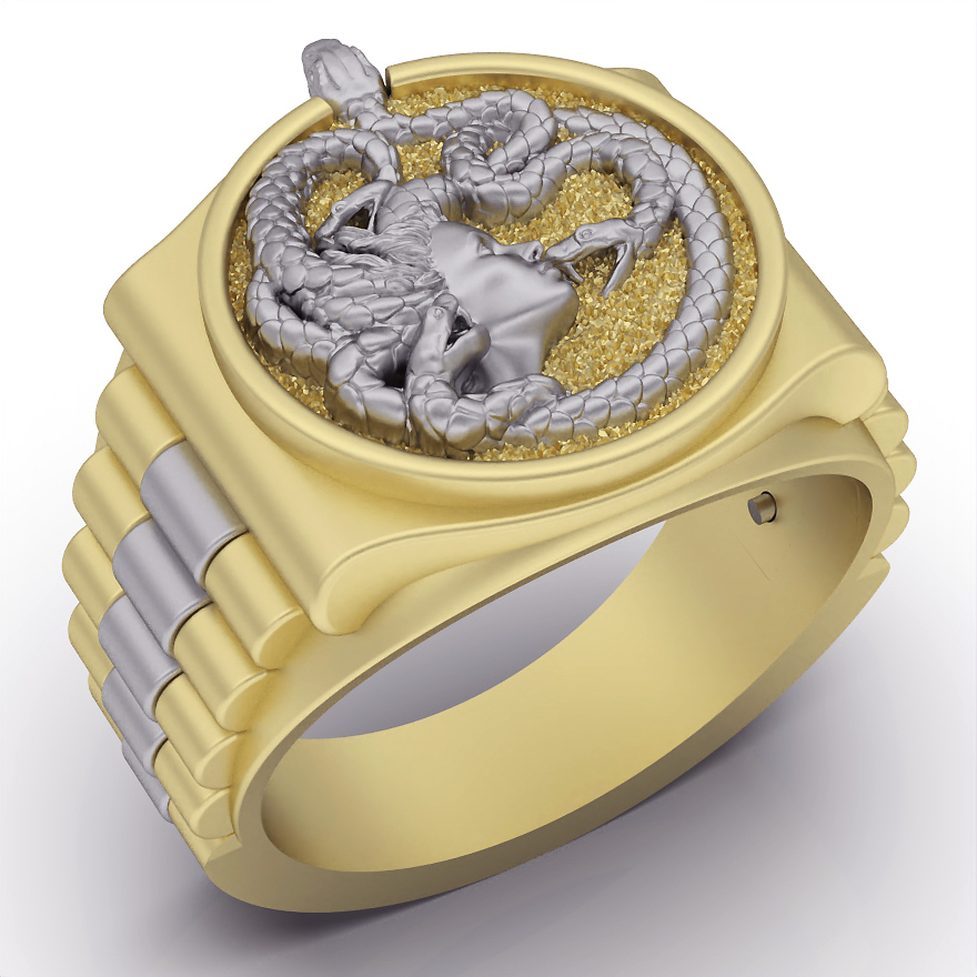 Meduse Ring Silber Gold Schmuck druckbar 3d Modell Trend Mode Design zbrush Tiger 3D print model - Mito3D