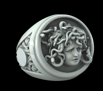 medusa anel mitologia atração beleza Perigo serpente enigma fascinar gás 3d print model - Mito3D