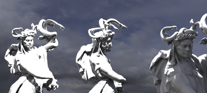 Meduse Statue Schlange Fantasie Mythologie griechisch griechische Schlangenfrau Design Gold Silber Büste Skulptur Charakter 3d print model - Mito3D