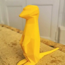 suricata poli origami arte animal deco decoração rei leão leme 3d print model - Mito3D