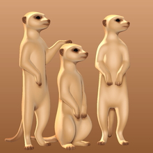 les suricates art sculptures le zoo safari la statue mangouste meerkat de l'afrique sculpture nature figure animal 3d print model - Mito3D