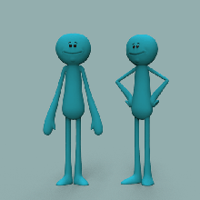meeseeks meule morty art modèle zbrush personnage adulte nager 3d print model - Mito3D