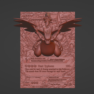 méga charizard 3d 4d carte ventilateur Douane impression fichier Pokémon mégacharizard jouet stl art 3d print model - Mito3D