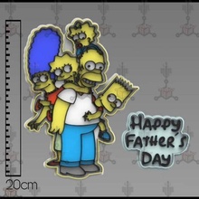 mega cutter bookmark simpsons family cookie fondant marker marzipan father's day daddy the homer 3d print model - Mito3D