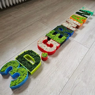 mega mektup numara çanak paketlemek Şeker Candybowl şeker kutusu Sanat işaret harfler sayılar dekorasyon duvar Sanatı yosun deko düğün doğum günü şekil 3d print model - Mito3D