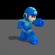 mega man 7 game pixel 8-bit voxel 3d print model - Mito3D