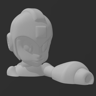 mega man action figure head bust 3d print model - Mito3D