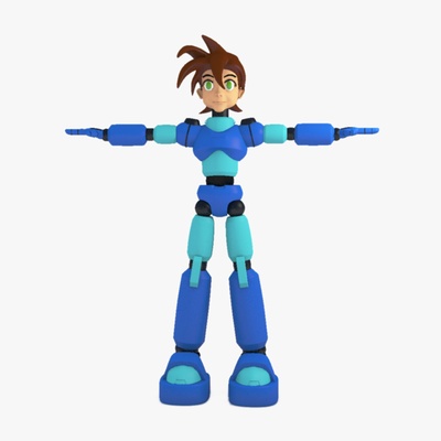 mega man pose 1 art 3d printable model character modeling statue toy 3d print model - Mito3D