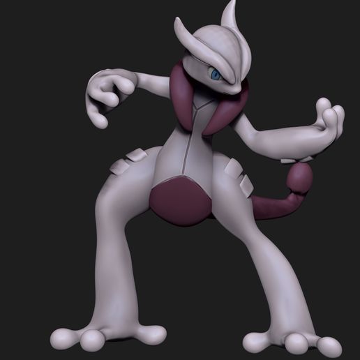 Mega mewtwo schneidet Pokémon Anime Pikachu miauen legendär Bildhauerei Spielzeug Hund 3D print model - Mito3D