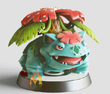 méga Florizarre ventilateur art pok lun figurine pokemon évolution fanart nintendo 3d Jeu anime 3d print model - Mito3D