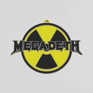 megadeth chaveiro prato mega deth enorme acessório Rocha metal logotipo clássico chave argolas decoração mochila chaves 3d print model - Mito3D