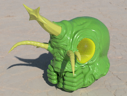 megalon godzilla helmet -1973 kaiju godzila antennas insect monster usable custom cosplay 3d print model - Mito3D