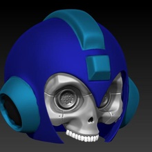 megaman skull art man super 3d print model - Mito3D