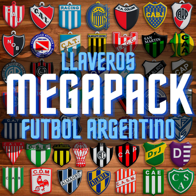megapack 50 llaveros de futbol argentinier schmuck llavero mega pack super superpack boca junioren fluss teller rennen unabhängig doppelpunkt union banfeld huracan belgrano workshops 3d print model - Mito3D