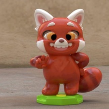 mei Lee Kawatoy panda versão girando vermelho 3d print model - Mito3D