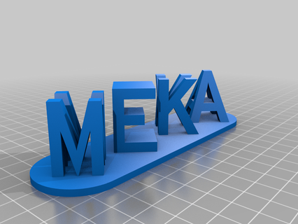 meka name plate v0 customized signs logos 3d print model - Mito3D