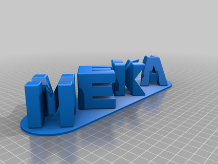 meka name plate customized signs logos 3d print model - Mito3D