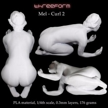 mel curl2 pose a arte threeform bodyscan figurine 3d print model - Mito3D
