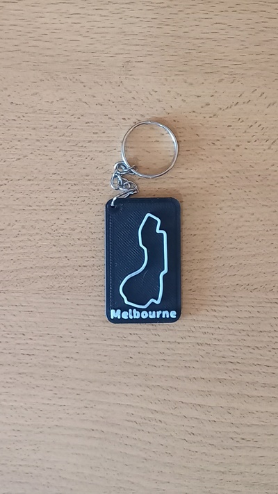 melbourne circuit key chain rings keychain keychains f1 circuits 3d print model - Mito3D