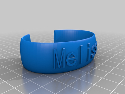 melissa napkinring 2 customized bracelets jewelry 3d print model - Mito3D
