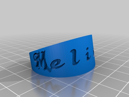 melissa napkinring customized bracelets jewelry 3d print model - Mito3D