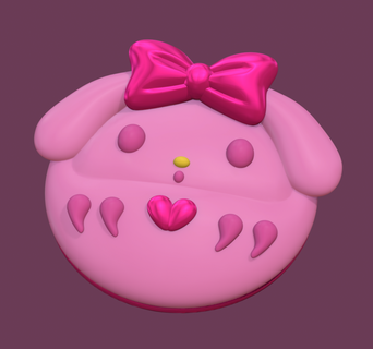melody ball popsocket sanrio pop kawaii cute pink japan love bunny deco diy lolita heart 3d print model - Mito3D