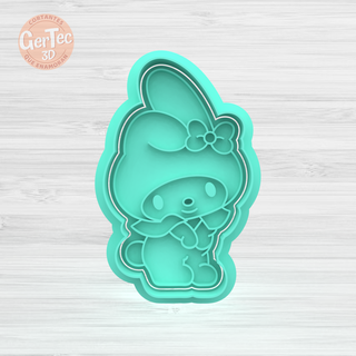 melody n 2 cutter stamp cookie kitty seal mass cookies cold porcelain ceramics 3d print model - Mito3D