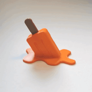 geschmolzen Eis Stiel lolly Ring Halter Unterstützung Schmuck aufhängen Spaß 3d print model - Mito3D