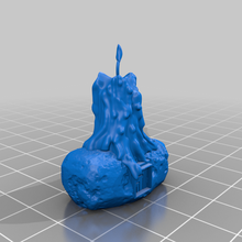 melting candle mini 3dprintable dnd miniature prop dungeon dungeons and dragons fire frostgrave 28mm no support supports pathfinder rpg terrain supportless tabletop gaming torch ttrpg wargame wargaming warhammer games 3d print model - Mito3D