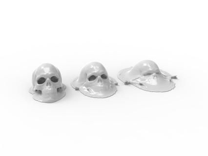 melting skulls halloween decor - 3 versions skull skeleton home 3d print model - Mito3D