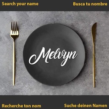 Melvyn banquete Boda comunión cena plato mesa decoración nombre tabla 3d print model - Mito3D