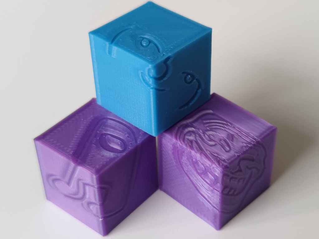 memes calibración cubo 20x20mm Troll cara amogus Lenny 20mm amogusmeme us prueba calibracion jajaja impresora Cara burla 3d impresión pruebas 3D print model - Mito3D