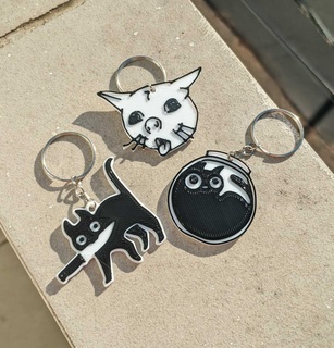 meme cat keychain cat meme cat keychain Jewelry keychain cat kitty michis keychain  3d print model - Mito3D