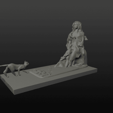 memento mori girl sadness saudade beautiful death cat 3d print model - Mito3D