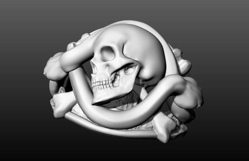 memento vivere skull ring jewelry rings skeleton jewellery human mori dead art head bone character 3d print model - Mito3D