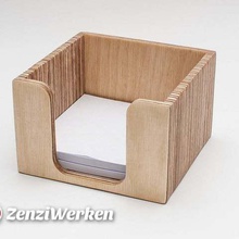 memo cube holder cnc laser home zenziwerken stepcraft plywood office container router 3d print model - Mito3D