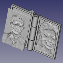 memory book - lithophane art medallion 3d print model - Mito3D