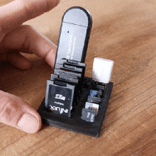 memory card flash drive holder gadget desktop usb organizer 3d print model - Mito3D
