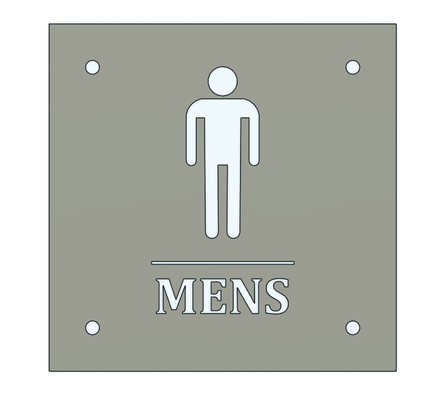 men's bathroom sign 3d print model - Mito3D