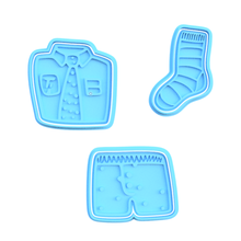 men's clothing business cookie cutter set 3 home cutters cithen cook cookies stamp shirt socks underpants man 3d print model - Mito3D