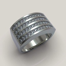hommes diamant bague 01 bijoux or argent solitaire gemmes 3d print model - Mito3D