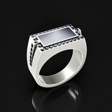 men's ring 002 jewelry gold silver gems diamonds enamel 3d print model - Mito3D