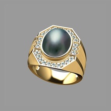 men's ring luxury oval cabochon gem gold printable jewellery engagement fashion diamond wedding platinum prototyping jewel brilliant and beauty white brillant busheron rings 3d print model - Mito3D