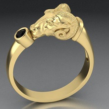 los hombres del anillo de muflón en dos tamaños la joyería el cabra memoria ram poligonal alta oro stl 3ds 3dm anillos joya exclusivo imprimible vintage signet masculino 3d print model - Mito3D