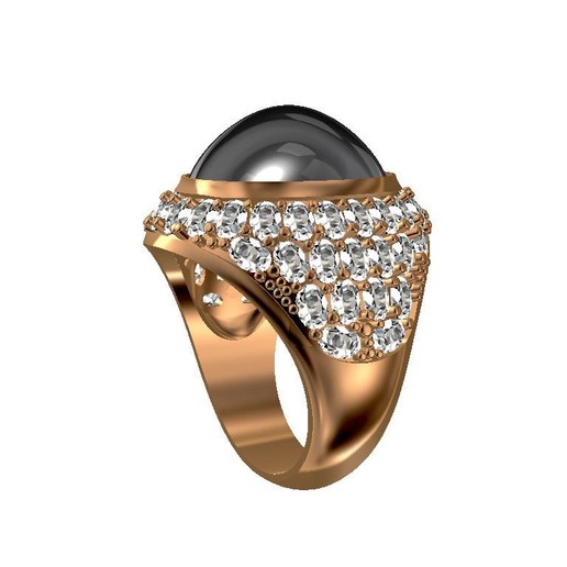 men ring jewelry cabochon 3D print model - Mito3D