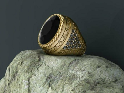 men rings ring wedding silver gold man beauty fashion luxury rhinoceros rhino jewelry 3d print model - Mito3D