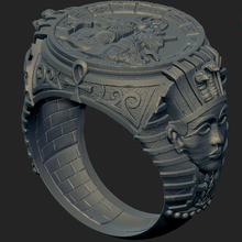 men vintage egypt pharaoh anubis titanium steel finger ring gifts jewelry party 3d print model - Mito3D