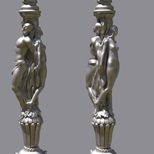 hombres mujer columna cnc madera alivio stl 3d print model - Mito3D