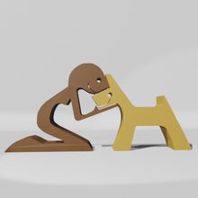 uomini donna cane animale domestico decorazione homem mulher 3d print model - Mito3D