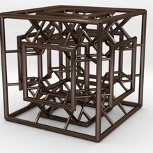 menger mixed cube art mb3d math 3d print model - Mito3D
